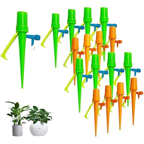 ziongjiaohuaqi Automatic Watering Kit - QILUCK 16 Piece Adjustable Potted Flower Watering System with Slow Control Valve for Garden Room Plants or Vegetables Cover