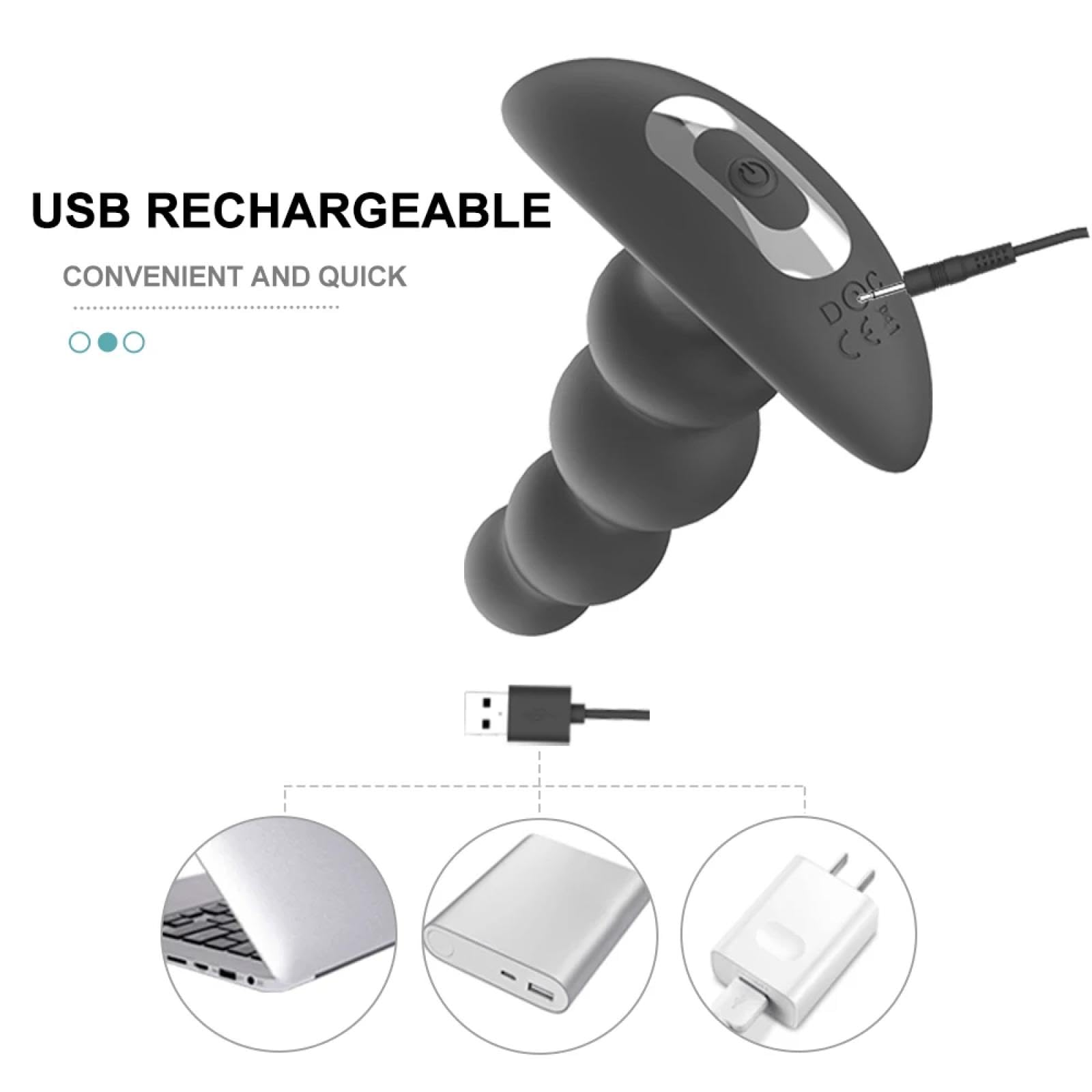 Plug anale Vibratore anale rotante a 360 gradi Masturbatore maschile Perline anali Giocattoli del sesso Per Uomini Ano G-Spot Masturbatore Butt plug vibrante