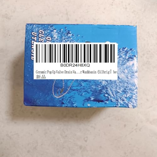 Chrom Ceramic Universal Ablaufgarnitur für Waschbecken & Waschtisch Modernes Pop-Up Click Clack Ventil - Ablaufventil mit Überlauf, G 1¼ für Waschbecken Waschtisch,Edelstahl (Silbrig Überlauf)