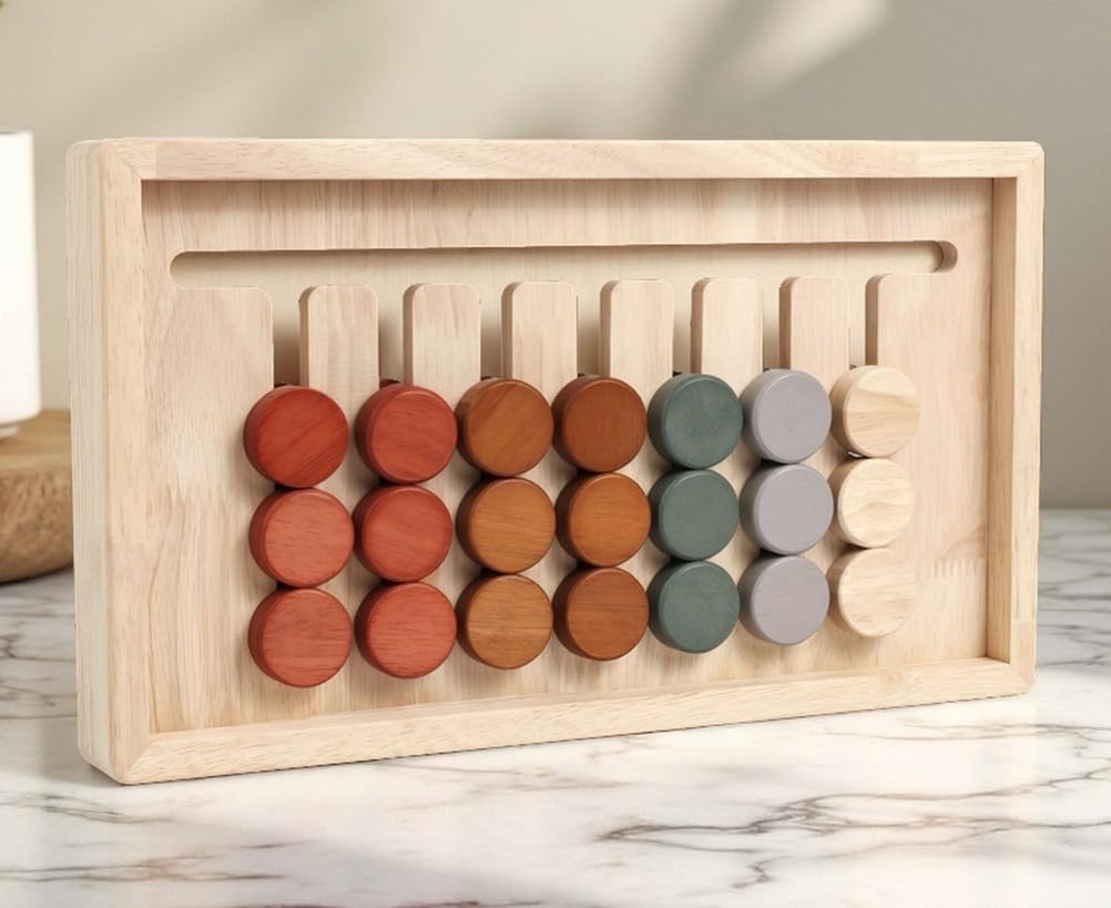 Farb-Schiebespiel zum Zuordnen, Fünf-Farben-Positionierungsrätsel | Montessori Logikspielzeug, Kleinkind Gehirntrainer Spielzeug, Feinmotorik Spielzeug