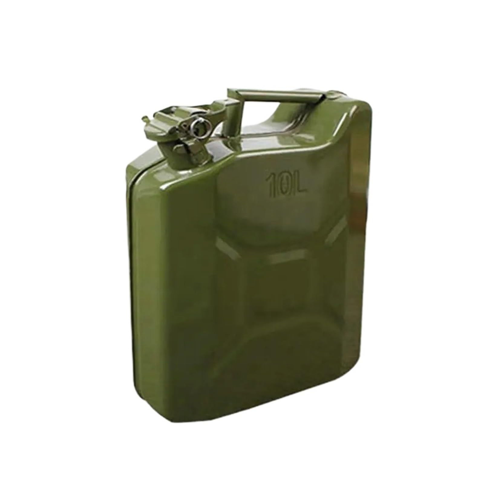 Benzinkanister Kraftstoffkanister Metallkanister, stabile und versiegelte Benzinfässer für Benzinkanister, Ausgießer, Flexible Düse(10L)