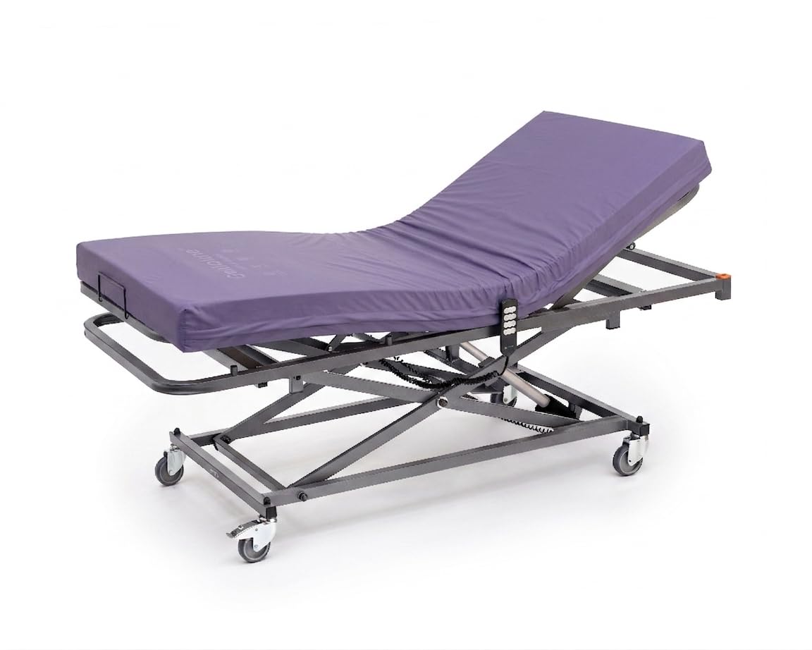 Cama Articulada Gerialift, Ajustable en Altura 37-77 cm, Estructura Metálica, Lamas de Madera de Haya, 90x190 cm (105 X 190, Haya)