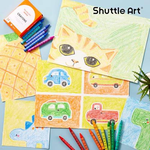 Image of Shuttle Art Crayons Bulk Set - 40 Boxes of 24 Assorted Colors, 960 Count Durable & Non-Toxic Teacher-Quality Crayons, School Supplies bulk For Family Class Party Favors