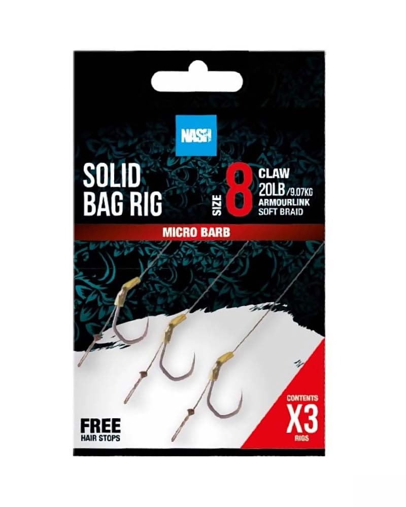 Nash Solid Bag Rigs Barbed: 8