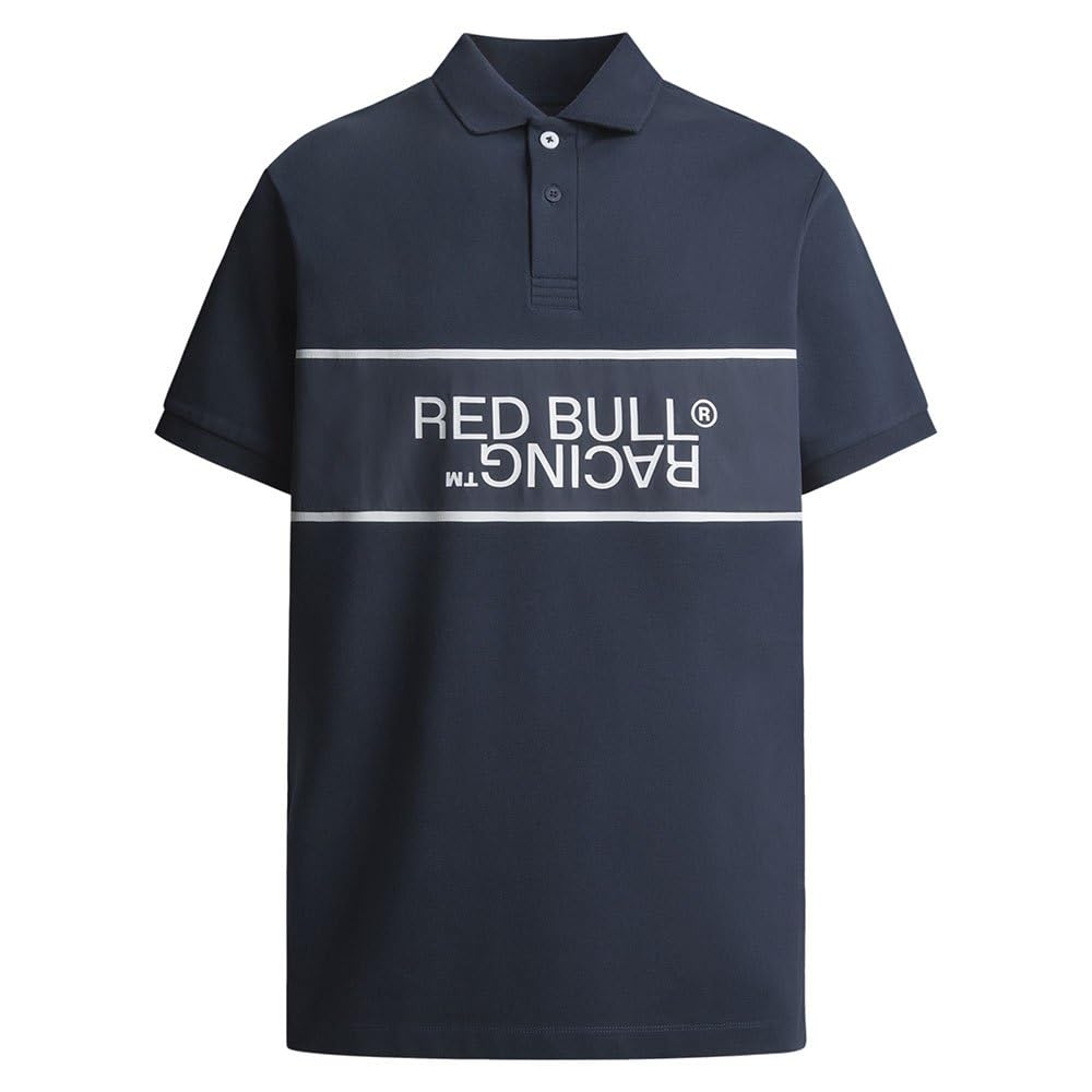 Red Bull Racing X Pepe Jeans Herren RBR Panel Print Logo Polo Polo, Blue (Dulwich Blue),