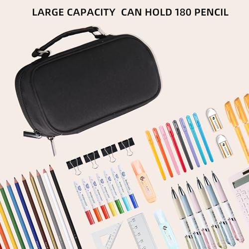 Image of Black Pencil Case Organizer, Large Capacity Penci Pouch, Durable Pencil Bag for School, Office,Travel,Pen Case Perfect for Storing Pens,Pencils,Study Supplies