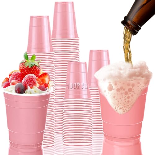 Lista de Vaso de plastico disponible en línea para comprar. 49 CHENGBAO Vasos de Plasticos Elegantes,100 Vasos de Plastico Fiesta(16OZ),Vasos de Plastico Reutilizables,Fiestas, Bodas, Picnics Vasos de Plastico(Rosa)