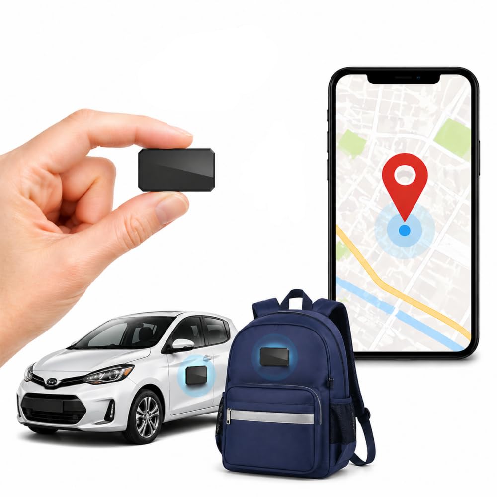 TKMARS Mini Traceur GPS 4G sans abonnement, Suivi en Temps réel, GPS pour Voiture et Moto, Aimant Puissant, Indice IP65, Application Gratuite, Antivol, Portable et Compact