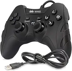 Controle Gamepad Gamer Com Fio KP-4040 Compatível com Pc Computador Windows 7, 10 e 11 Ps3 I Joystick Manete com Fio para Entrada USB Plug And Play para Computadores ou Notebook (Preto)
