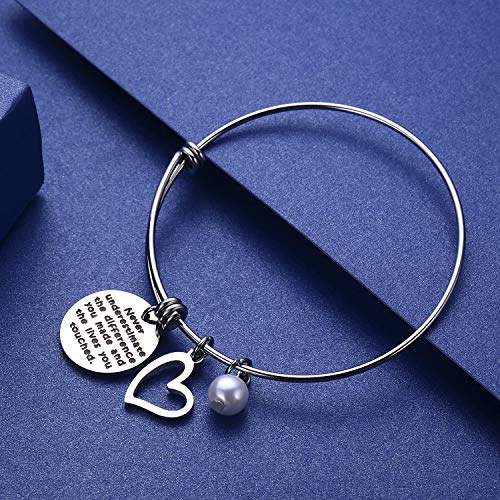 Jvvsci Never Underestimate The Difference You Made and The Lives You Touched Bracelet,Thank You Gift,Inspirational Gifts for Women3