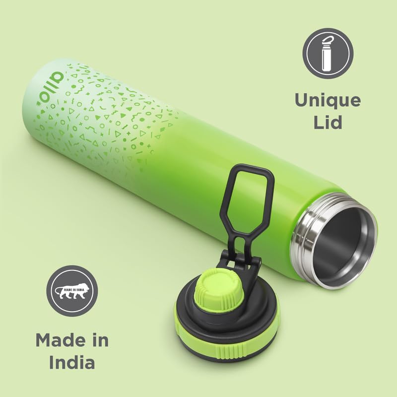 Image of Allo Stainless Steel Water Bottle For Adults, Kids 850ml Water Bottles For School, Office, Sports, Gym 850ml Water Bottle For Men And Women, Pack Of 2| Leak Proof, Bpa Free, Green White, Yellow White