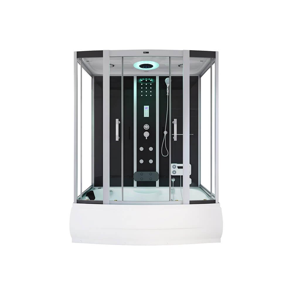 Cabine De Douche à Vapeur Chicago – 170x100 Cm, Fonction Sauna, Pluie, Chromo, 3kW