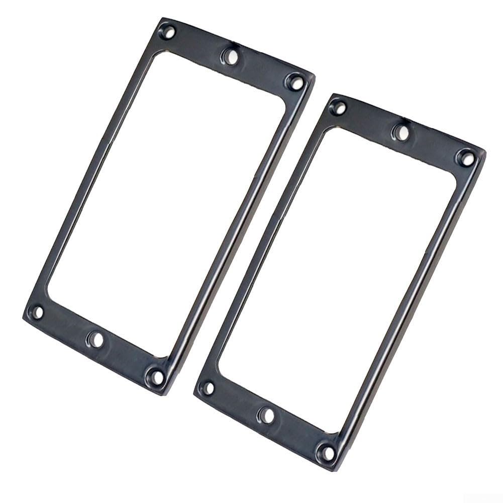Pxyelec - Anello piatto per chitarra elettrica Humbucker, in metallo cromato, spessore 2 mm, confezione da 2