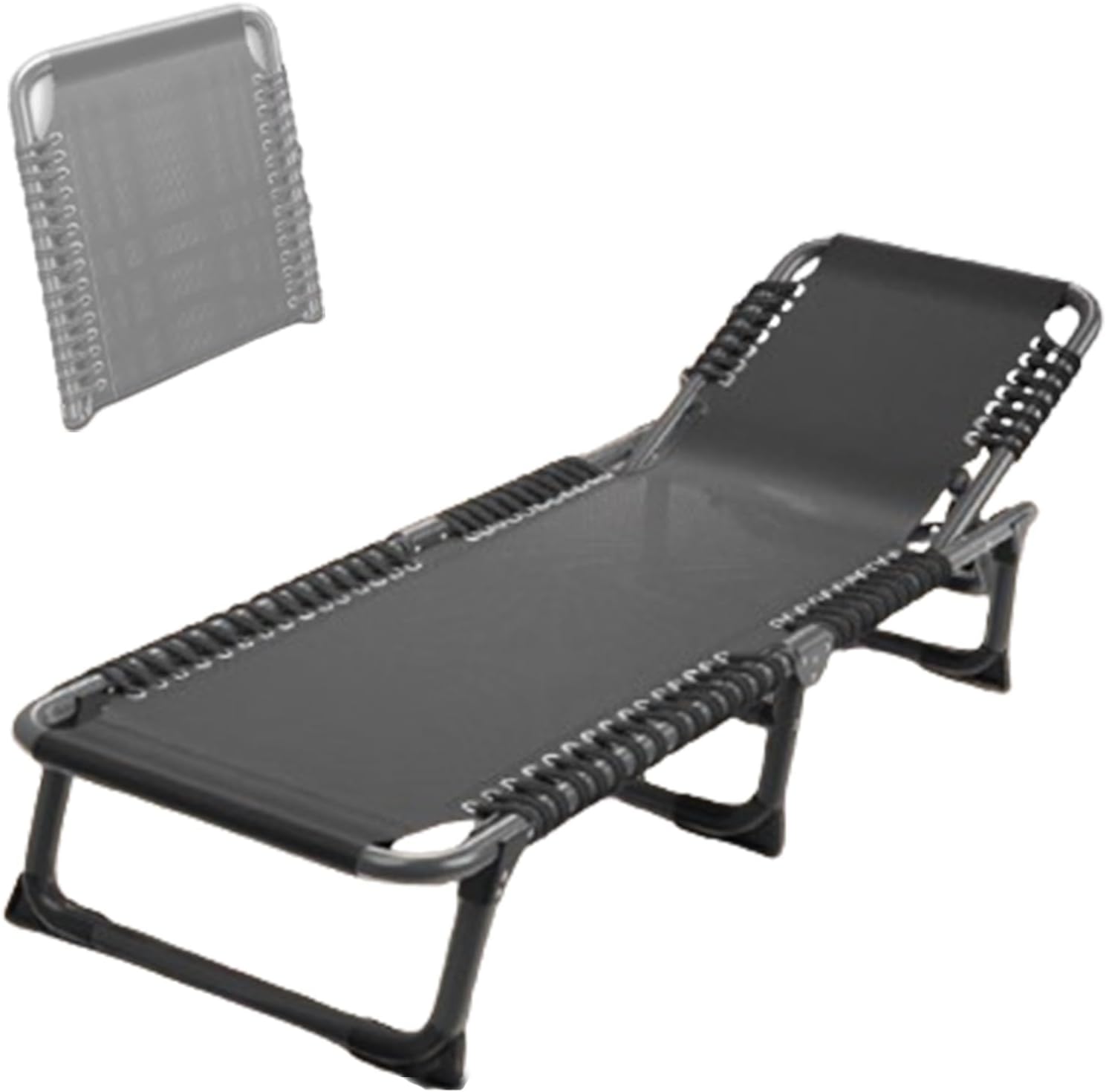 Portable Folding Adult Bed,Camping Cot Folding Lounger/Camping Bed 4 Positions Adjustable Backrest Single Lightweight Portable Sleeping Cot for Adults for Offices Nap Indoor Bedroom Outdoor
