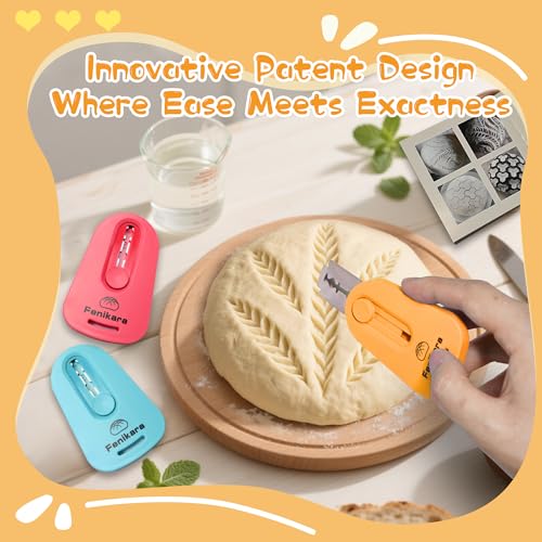 Fenikara 3PCS Premium Magnetic Bread Lame & Versatile Bread Scoring Tool - Professional Sourdough Scoring Tool and Lame Bread Tool with Razor Blade and Scoring Patterns Booklet