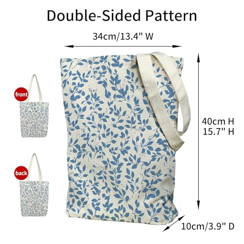 Image of itgowisa Canvas Tote Bag with Zipper Pocket, Travel Shopping Book Bag for Women, Gifts for Teachers, Nurses, Plant Lovers