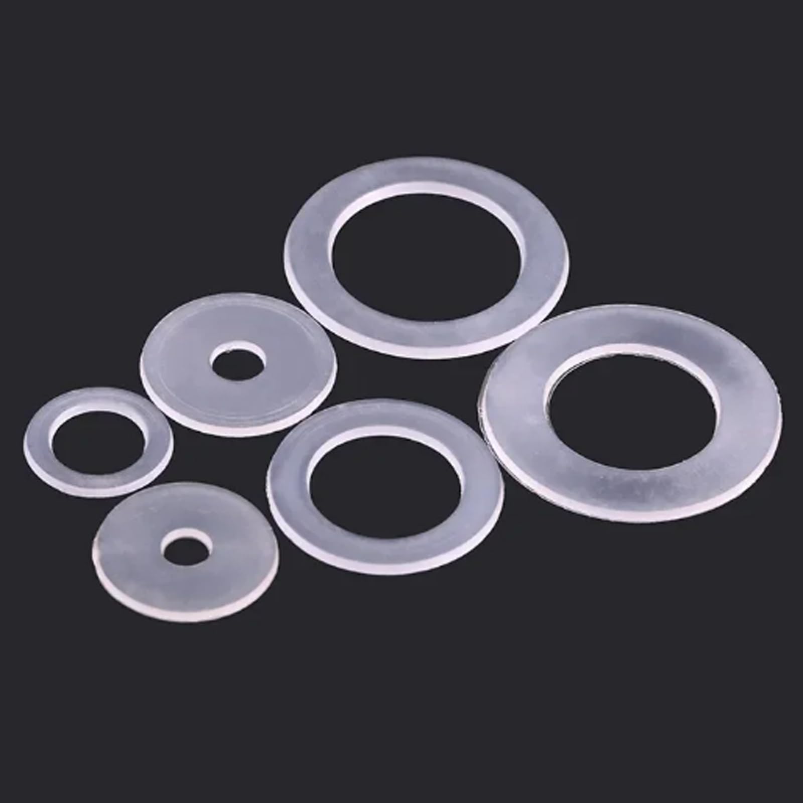 bolsas de metal, Arandelas de nailon transparente M3-M22 Arandela plana de plástico Arandela redonda de PE transparente Anillo aislante(100pcs M4x13x1)