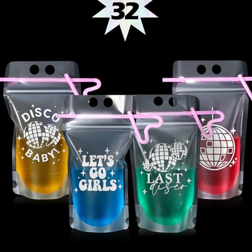 36 Set de Bolsas para Bebidas Tipo Disco con Popotes miniatura 1