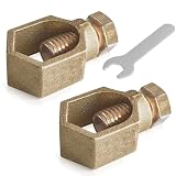 Bitiontry Copper Ground Rod Clamp, Great for 1/2”- 5/8” Grounding Rods (2, BCP58 (1/2''-5/8''))