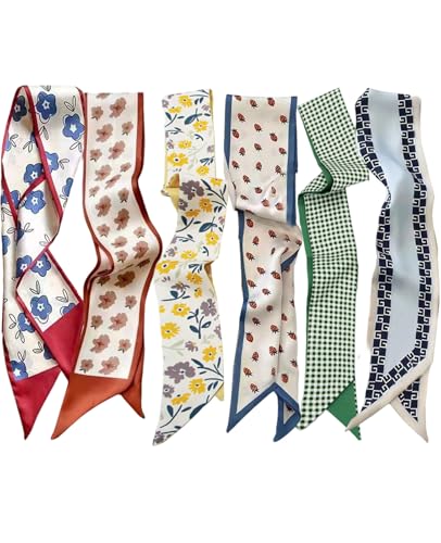 Hioyiwse Purse Scarf Handbags For Women Skinny Hair Neck Accessories Scarves With Bag Scarfs Handle Fashion Lightweight 37.8x 2.6inch 14