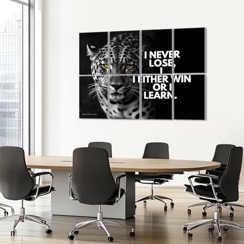 Paquete de 8 paneles acústicos decorativos VVLUXIDECO con diseño de león inspirador, autoadhesivos, para estudio de grabación y oficina, 48"x32" miniatura 7