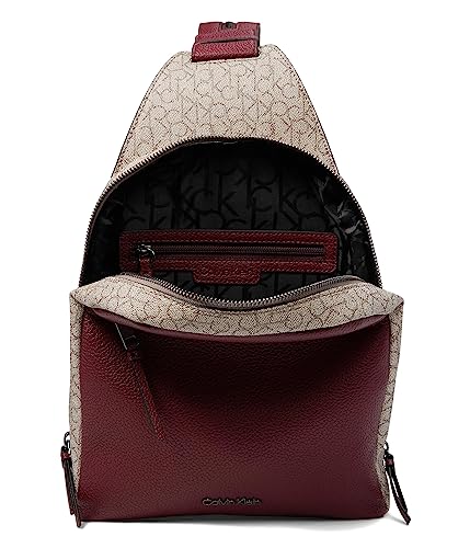 Calvin Klein Mia Backpack Mini Textured Almond/Taupe/Deep Rouge One Size3