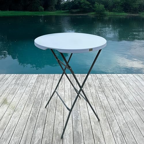 SKYLANTERN® Modèle 2025 amélioré - Table Haute Mange Debout Pliante Grand Plateau 80 cm -...