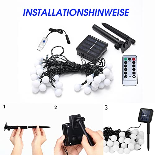 GMAXT Catena luminosa solare per esterni, 11 m, 60...