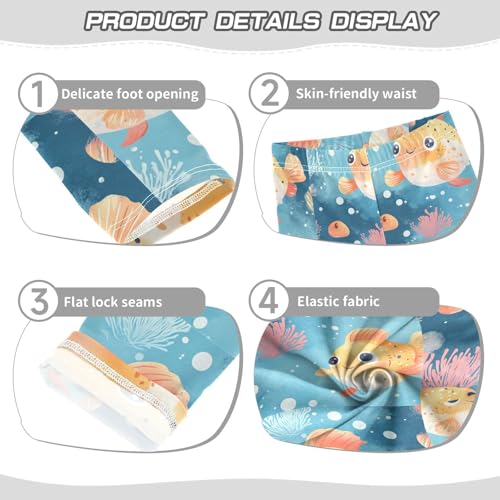 Boccsty Cute Pufferfish Pattern Bubble Girls Leggings Kids Yoga Pants Dance Active Tights 4T3