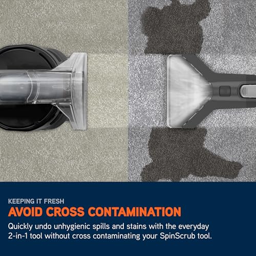 Vax SpotWash Home and Pet Spot Cleaner, Upholstery, Sofa, Stairs, Home, Car, Rug, Stain Cleaning Small Handheld Shampooer Machine, Additional Solution, SpinScrub and Tools, 4.5kg, Grey/Cyan, CDSW-MPDP - Image 7