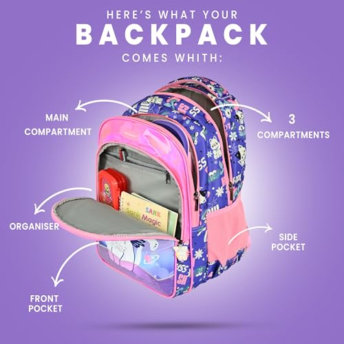 Image of HOT SHOT UNIVERSE CAT 1822|school bag for girls|bag for girls |kids school bag|18 INCH|water resistant|32L kids backpack