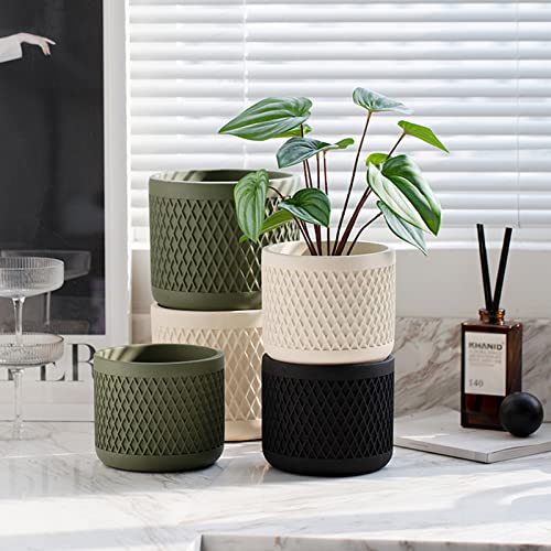 Pot de fleurs avec trou de drainage et soucoupe contre l'excès d'eau - 8