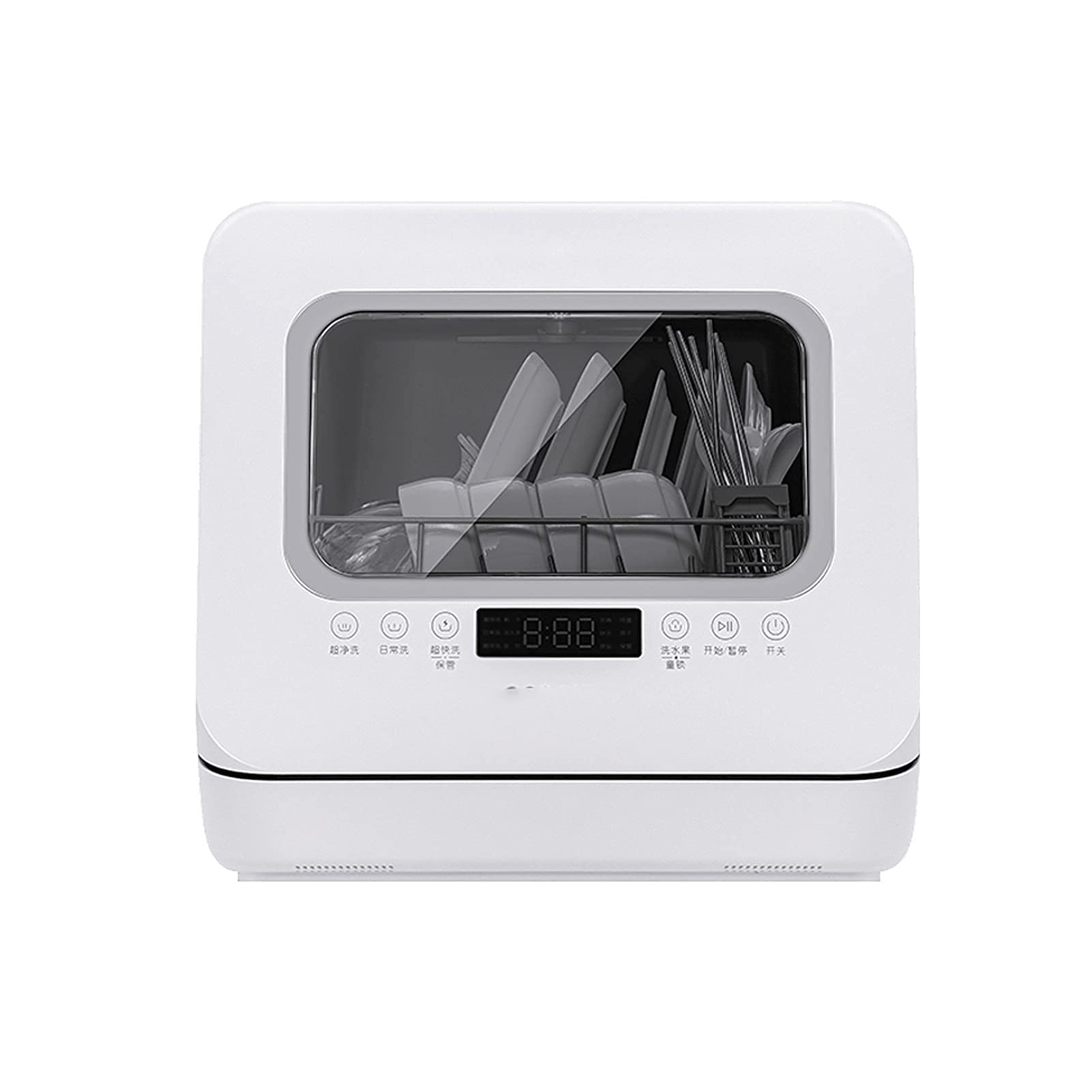 Portable Fully Automatic Countertop Dishwashers,Compact Dishwashers  Built-in Water Tank Inlet Hose, Air-Dry Function and for Small Apartments