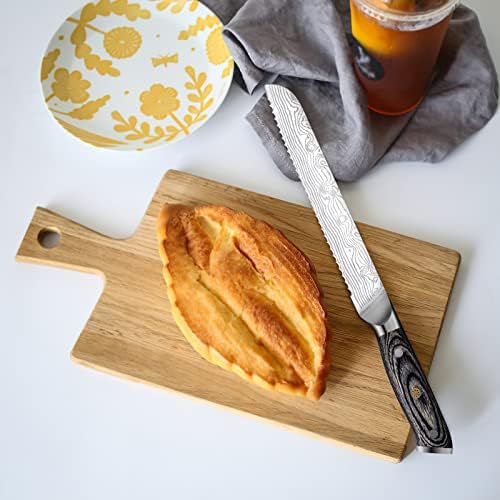 Kitchen Knife Set, 5 Pieces High Carbon Stainless Steel Knives Set With Wooden Handle, Includes Chef Knife, Slicing Knife, Bread Knife, Utility Knife And Paring Knife