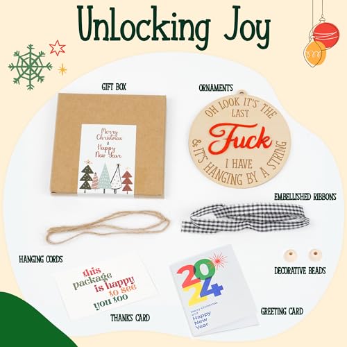 Funny F-Caw-F Chicken Christmas Ornaments, Funny White Elephant Gag Gifts, Unique for Chickens Lovers, Adults, Women, Farmhouse Xmas Hanging... - Image 4