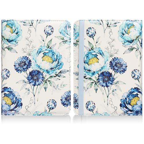 Image of HoYiXi Universal Case for 6 inch Kindle eReader Compatible with Paperwhite(2015 /2018) /Pocketbook and Tolino /Kobo Clara HD,6 inch eReader Protective Case Cover Elastic Rope,Flowers 2