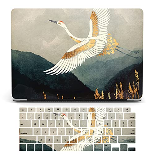 Funda Compatible con MacBook Air 13 Retina 2020 2019 2018(Modelo: A2337 M1 A2179 A1932) con Touch ID, Plástico Rígida Carcasa Protectora y Cubierta del Teclado - Grulla Cover