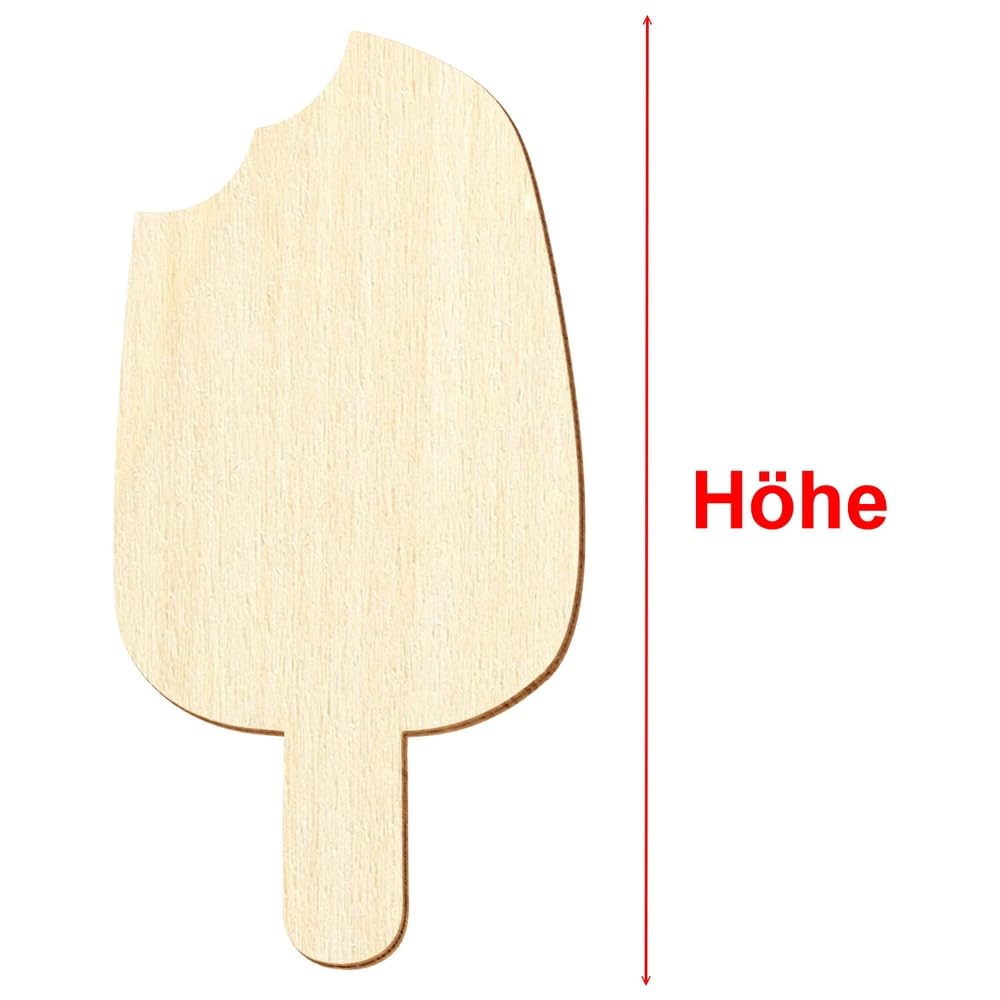 Palos de helado de madera V3, decoración para manualidades, 3-50 cm, paquete con 100 unidades, altura: 18 cm