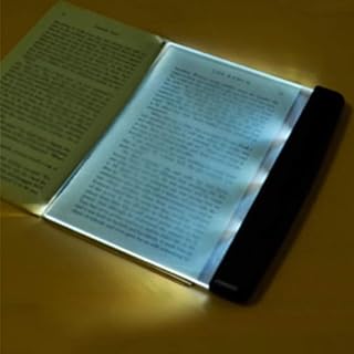 Flat Book Light Page Book Light for Reading in Bed at Night Clear LED Book Full Page Light Illuminator Panel Plate Lamp Board Wireless (Black)