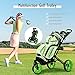 Tangkula Golf Push Cart with 360° Rotating Front Wheel, Aluminum Collapsible 3 Wheels Golf Pull Cart, Golf Trolley w/Elastic Strap, Scoreboard Storage & Foot Brake, Height-Adjustable Handle