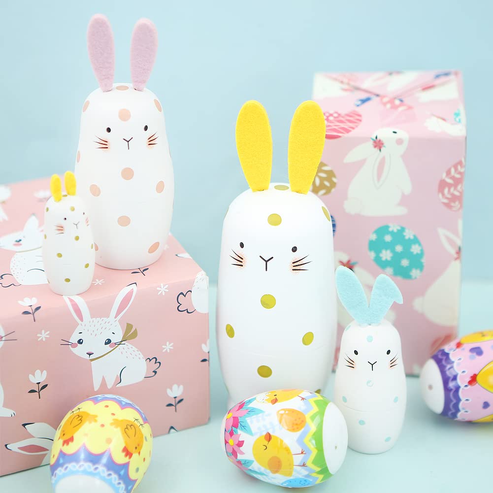 Amazon | 4個セット バニー ロシア 入れ子人形 イースタードット