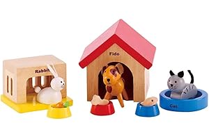 Family Pets Wooden Dollhouse Animal Set by Hape