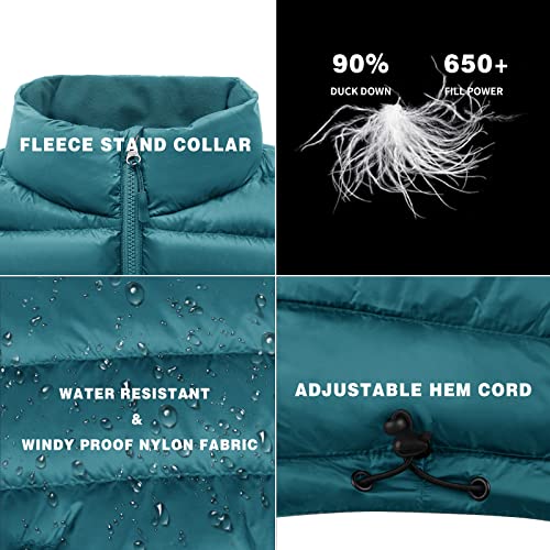 Lesmart Men's Down Vest Jacket Lightweight Packable Winter Outdoor Puffer Vest Coat With Pockets 2Xl Green #TOP4