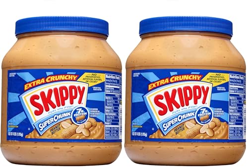 Image of SKIPPY SUPER CHUNK Extra Crunchy Peanut Butter, 64 Ounce (Pack of 2)