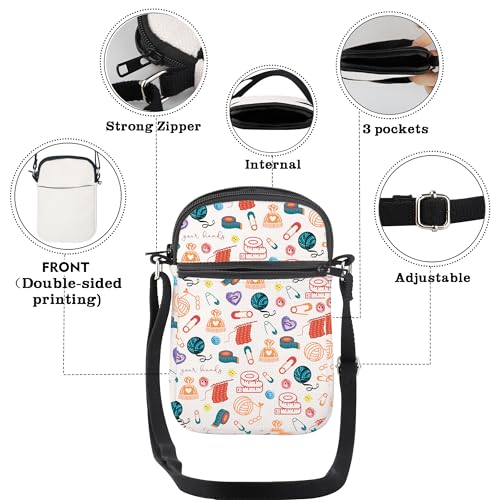 CMNIM Funny Crochet Gifts Knitting Crossbody Bag With Adjustable Strap for Crochet Lovers Gifts Ideas Yarn Shoulder Bag4