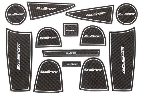 Car Drome Premium Mats for Eco Sports (2018-2019-2020)-White Set of 13 Pieces