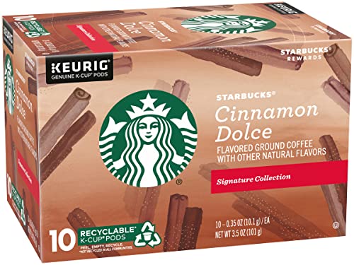 Image of Starbucks Flavored Ground Coffee K-Cup Pods,Cinnamon Dolce,Flavored Ground Coffee Signature Collection,Recyclable K-Cups,10 K-Cup Pods /Box (Pack of 2 Boxes),10 Count (Pack of 2)