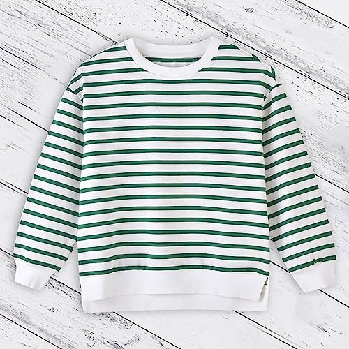 Kids Sweatshirts Soft Cotton Warm Crewneck Cartoon Striped Long Sleeve Pullover Sweatshirts for Boys Girls2
