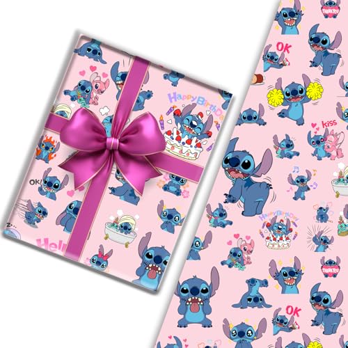 Pink Wrapping Paper 3 PACK Present Wrapping Paper 70x50cm Birthday Gitf Wrap Perfect for Birthday Party gitfs (Pink)