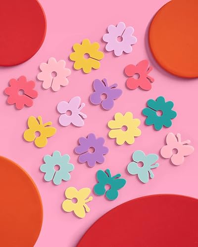 Miniatura 2 de xo, Fetti Butterfly + Flower Drink Markers Set - 16 ct | Pastel Bday Decorations, Bachelorette Party, Bridal + Baby Shower, Groovy, 70s